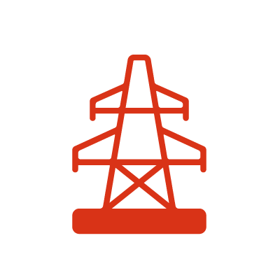 Icon showing electricity pole