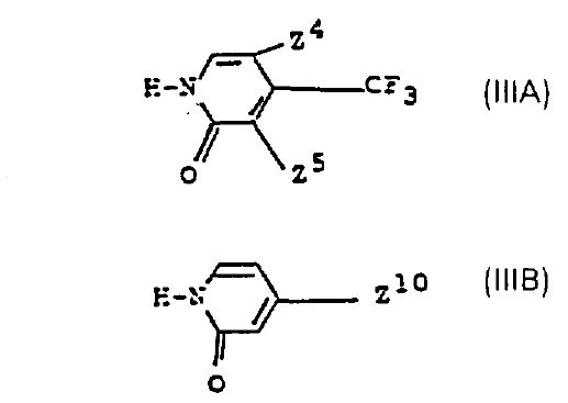 worin Z4 und Z5 unabhängig voneinander aus Wasserstoff, einem Halogen oder Trifluormethyl...