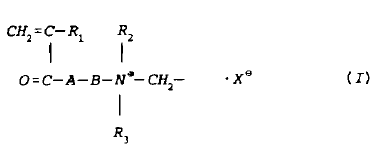 wobei R1 H oder CH3 ist; R2 und R3 jeweils eine Alkylgruppe mit 1 bis 3 Kohlenstoffatomen sind; A...
