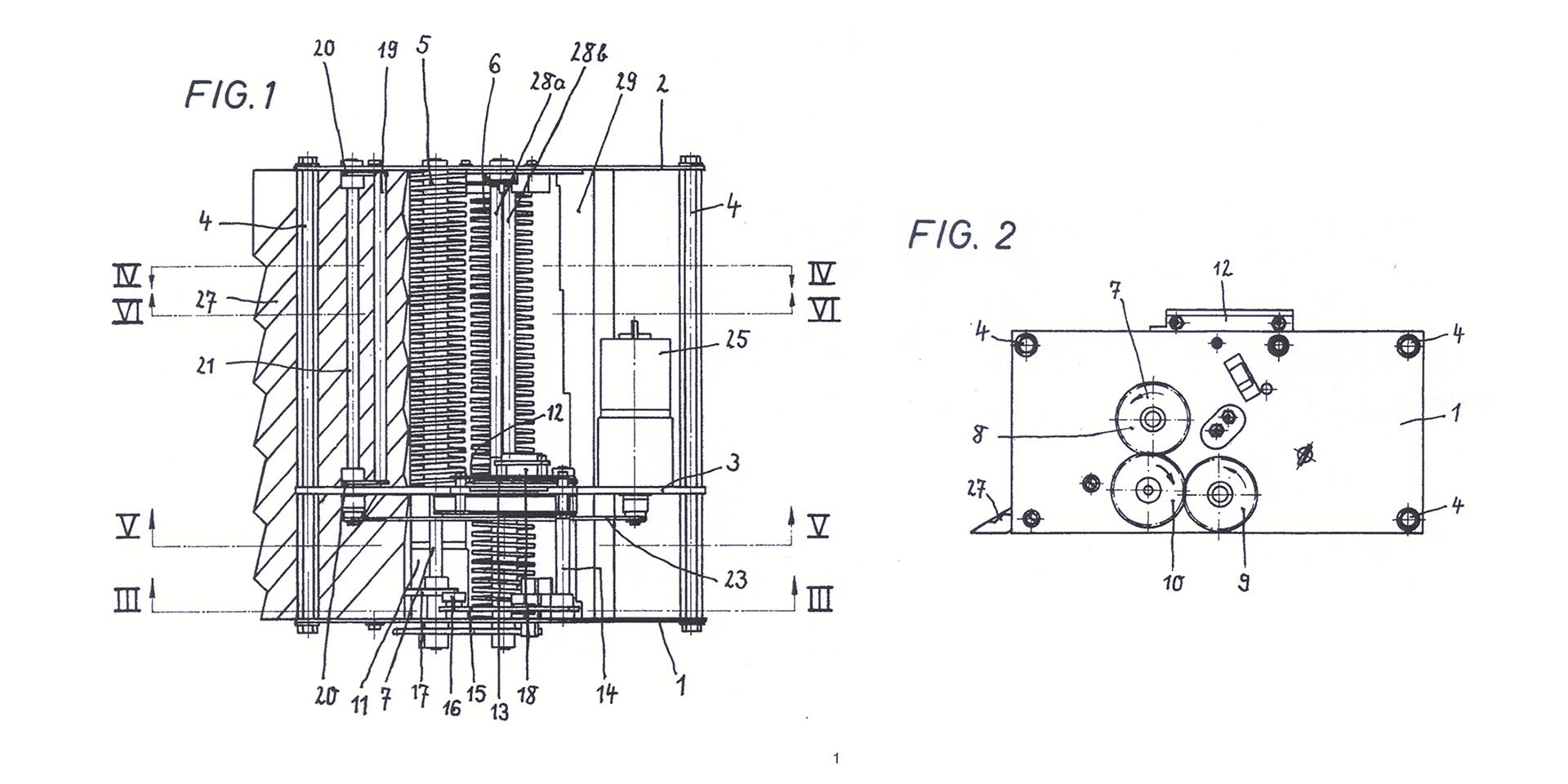 Drawing of the first patent filed at the EPO
