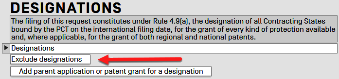 2.12.006As regards the EPC contracting states, the problem of self-designation exclusively concerns...